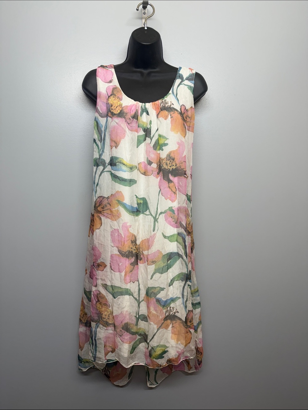 Elena Baldi Silk Floral Summer Lightweight Midi Dress